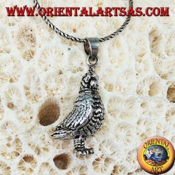 Silver pendant Mobile three-dimensional hen (turns his head and stomps his feet)