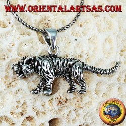 Colgante en plata tridimensional tigre, grande
