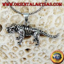Pendentif en argent tigre en trois dimensions, grand