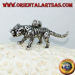 Colgante en plata tridimensional tigre, grande
