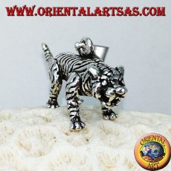 Colgante en plata tridimensional tigre, grande