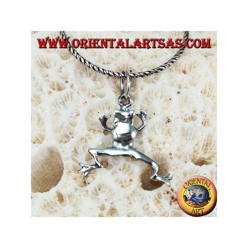 Frog silver pendant