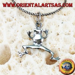 Colgante de plata de rana
