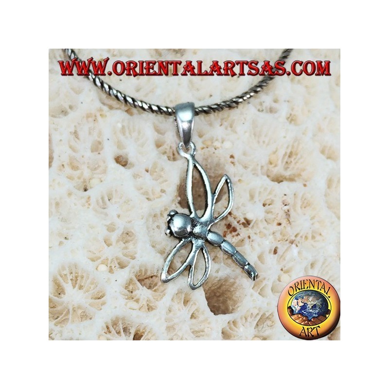 Colgante de plata libélula