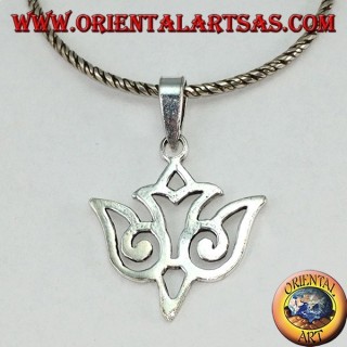 Ciondolo in argento colomba maori traforata