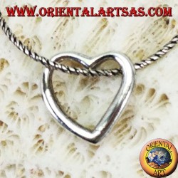 Silver pendant with a heart profile