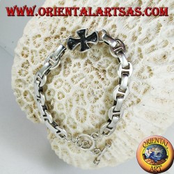 Bracelet en argent massif avec des croix
