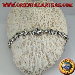 Solid silver bracelet with crosses
