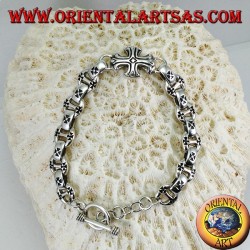 Solid silver bracelet with crosses