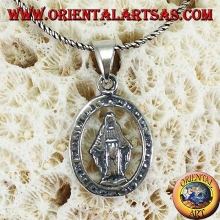 Silver pendant with the Madonna of Lourdes