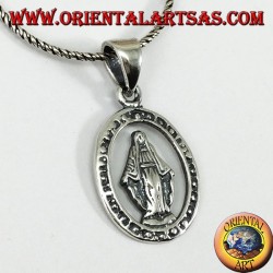 Silver pendant with the Madonna of Lourdes