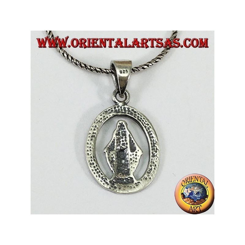 Pendentif en argent avec la Vierge de Lourdes