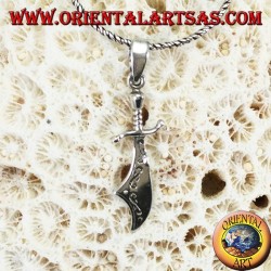 Silver scimitar sword pendant