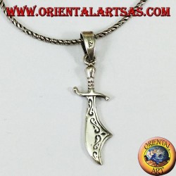 Silver scimitar sword pendant