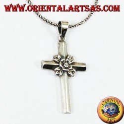 Anhänger in Silber die Rose im Kreuz