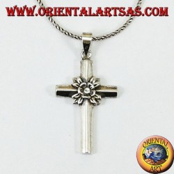 Pendant in silver the rose in the cross