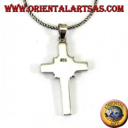 Pendant in silver the rose in the cross