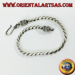 Silver bracelet with round joint