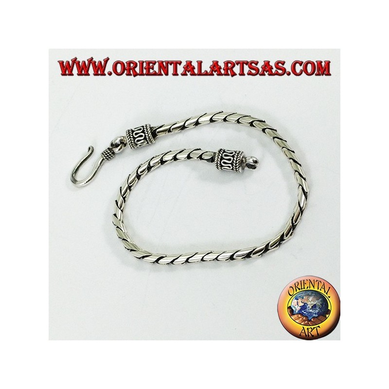 Pulsera de plata con junta redonda