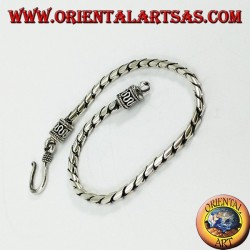 Silver bracelet with round joint