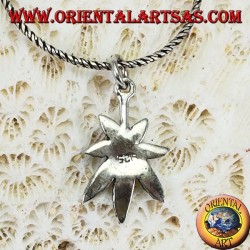Pendentif en argent, feuille de chanvre cannabis