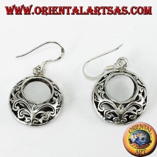 Pendientes de plata redonda perforada