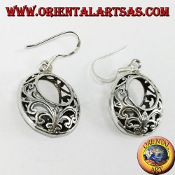 Boucles d'oreilles rondes en argent perforé