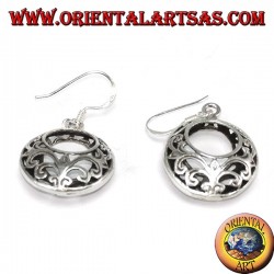 Boucles d'oreilles rondes en argent perforé
