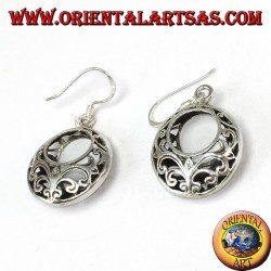 Pendientes de plata redonda perforada