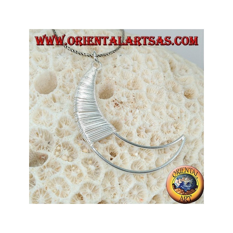 Handmade silver moon pendant