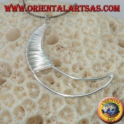 Handmade silver moon pendant