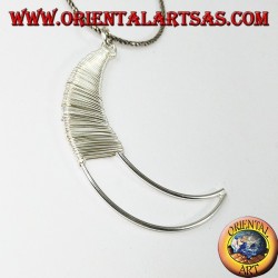 Pendentif lune d'argent fait à la main