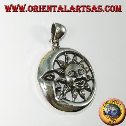 Silver pendant sun in the moon