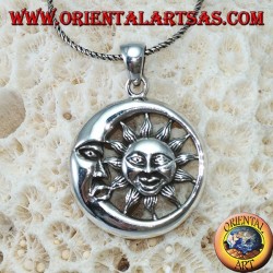Colgante de plata, sol en la luna