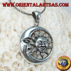 Silver pendant sun in the moon