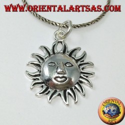 Silver pendant the face of the sun