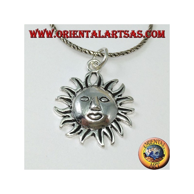 Ciondolo in argento il volto del  sole