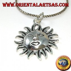 Silver pendant the face of the sun