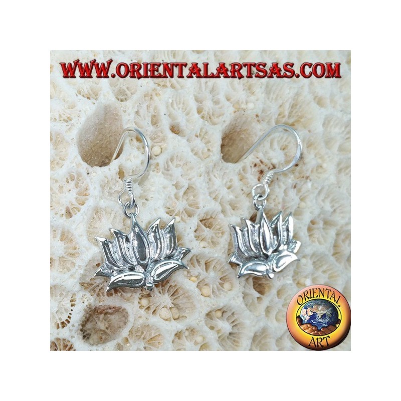 Boucles d'oreilles en argent 925 la fleur de lotus