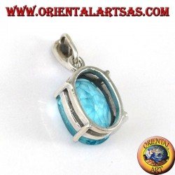 Colgante de plata con topacio azul ovalado