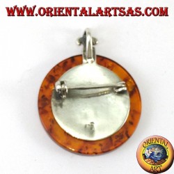 Pendentif et broche en argent avec Ambre avec trisele