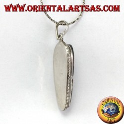 Colgante de plata en viejo sabio tallado en hueso de hueso