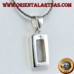 Colgante de plata con un conjunto de madreperla rectangular