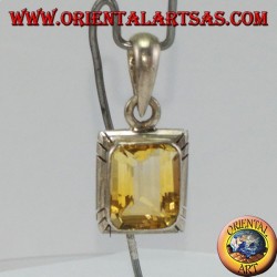 Colgante de plata con topacio rectangular natural