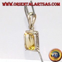 Ciondolo in argento con Topazio naturale rettangolare
