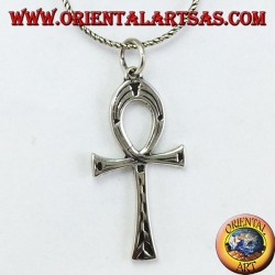 Pendentif en argent une croix égyptienne ankh (clé de la vie) incrustée