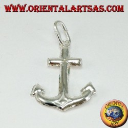 Pendentif en argent, simple ancre (moyen)