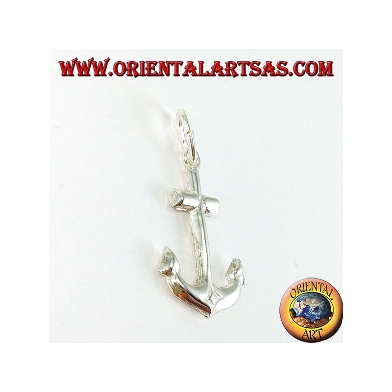 Silver pendant, simple anchor (medium)