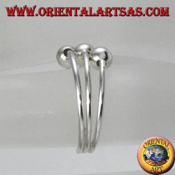 Bagues en argent avec trois boules pour les pieds ou les phalanges
