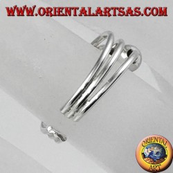Silver rings with three balls for feet or phalanxes